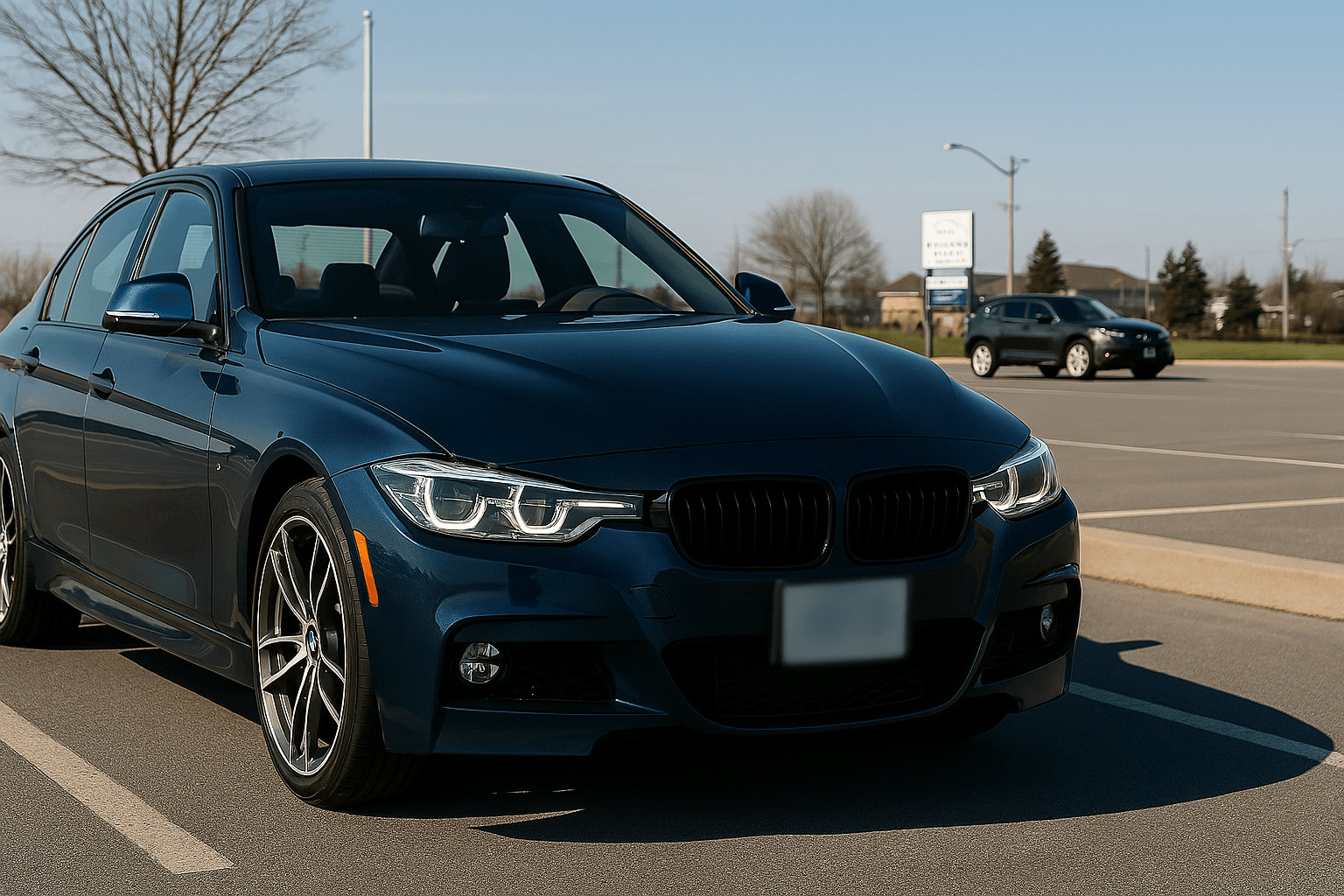 A BMW vehicle in a parking lot in Whitby, ON